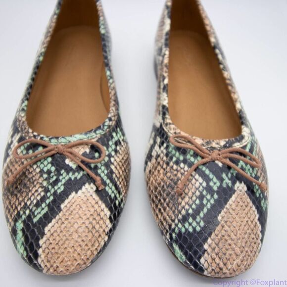Madewell Adelle Ballet Flat in Snake‎ Embossed Leather, women's size 7 - Picture 6 of 13